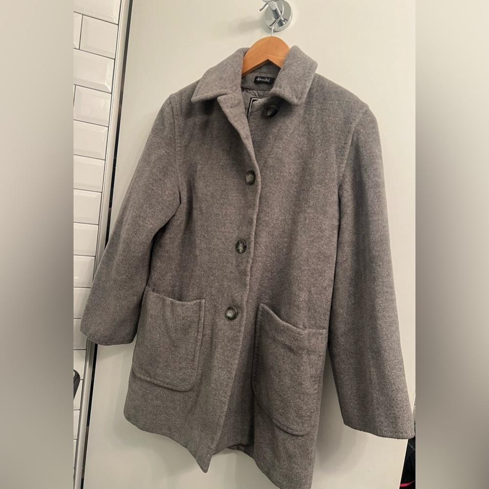 Cinzia Rocca Gray wool cashgora angora cashmere coat size 2 4 Italy